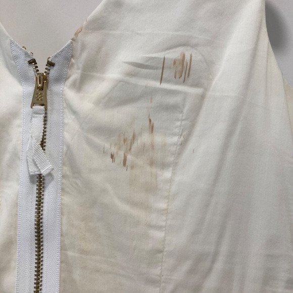 BCBG MaxAzria White Cotton V-Neck Bow Fitted Top Size XXS - Picture 11 of 13